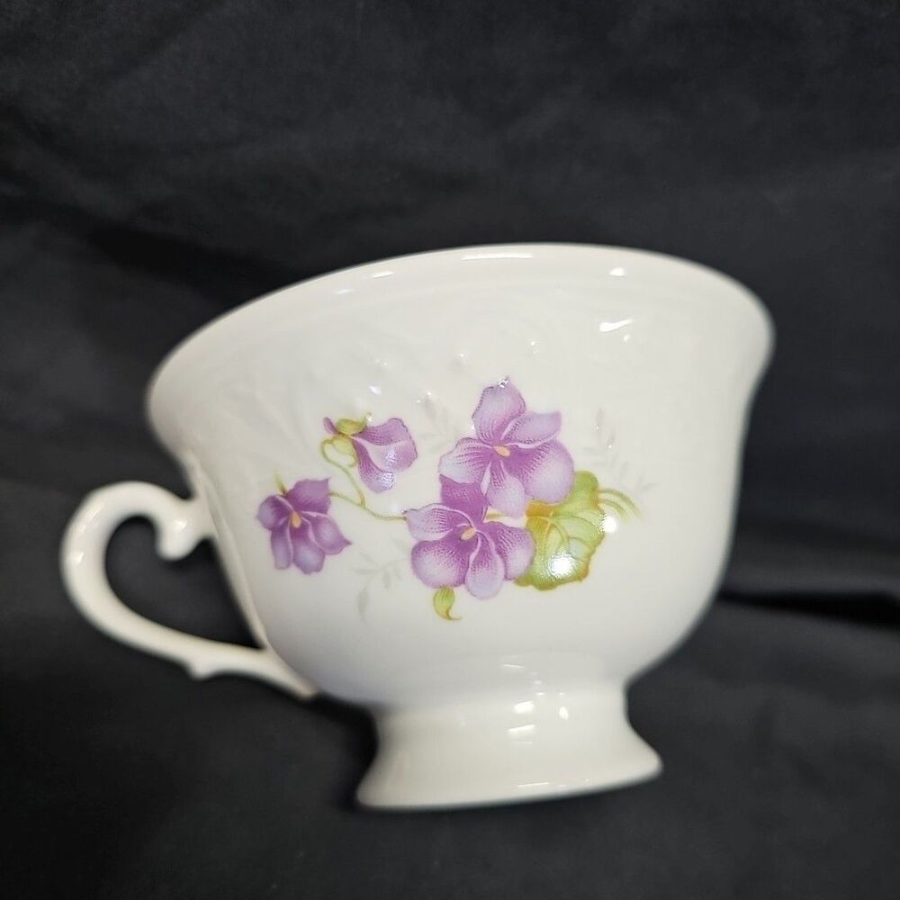 Vintage Schuman Tea Cup Bavaria Cup Only Violet Flower Design